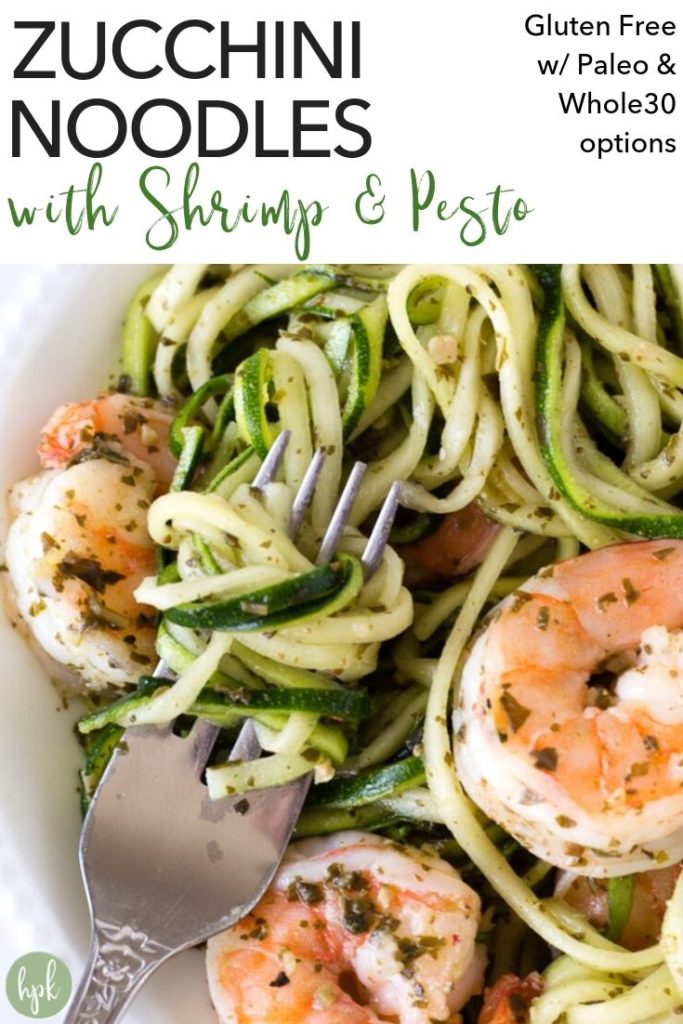 pin for zucchini noodles with pesto