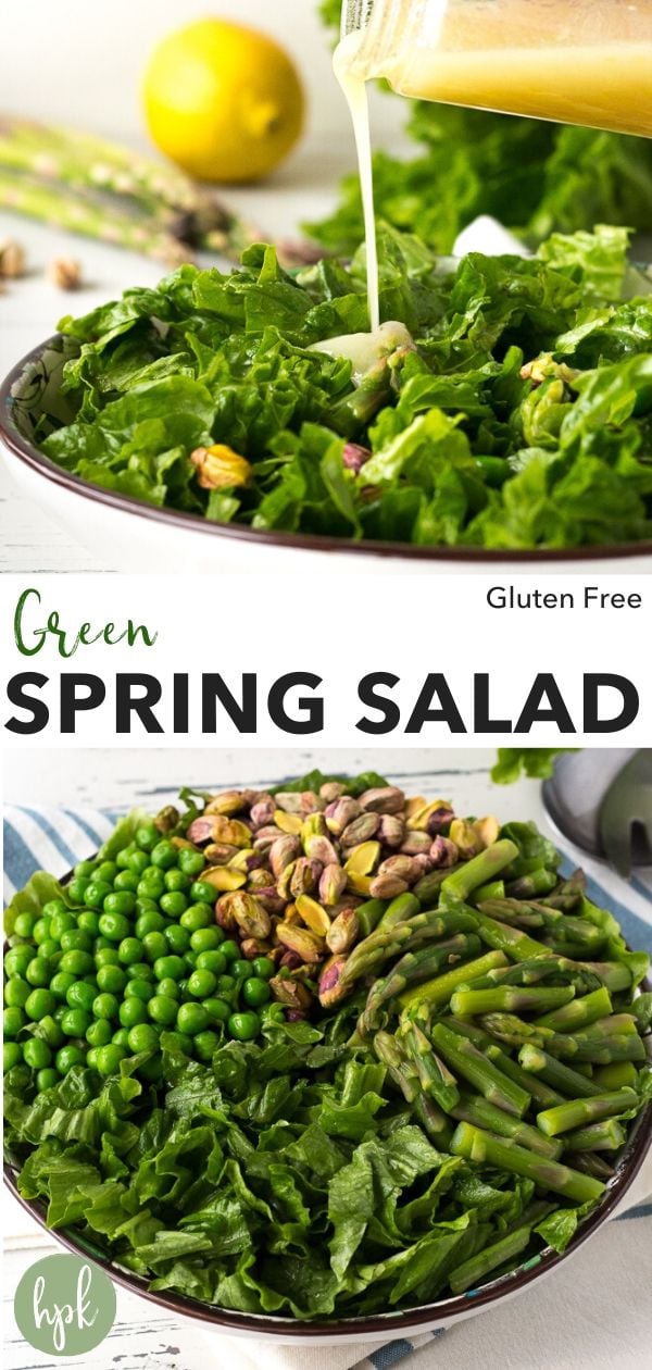 pin for green spring salad recipe