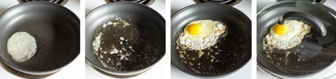 process shot of how to fry an egg