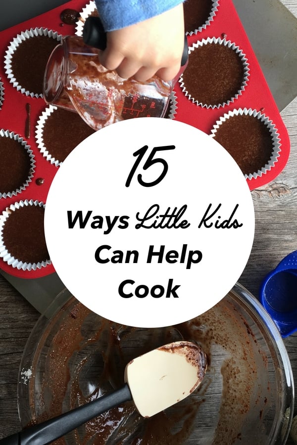 15 ways little kids can help cook. Trying to get your kids in the kitchen? Check out these tips to help you cook with your kids. #kids #cookingtips #cookingwithkids #kidrecipes 