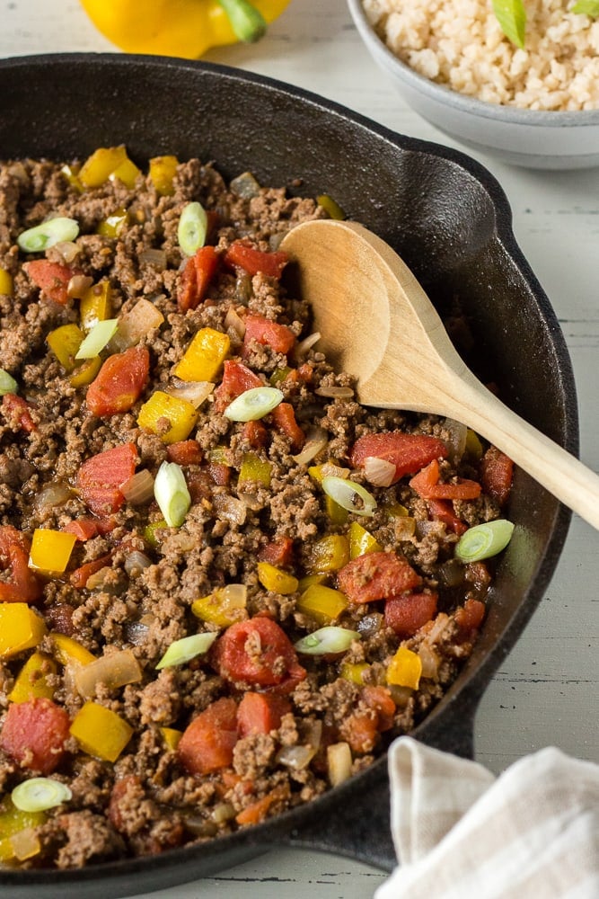 Mexican Ground Beef Skillet (GF, Paleo, Whole30) | Hot Pan Kitchen