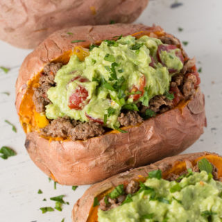 sweet potatoes stuffed with mexican ground beef