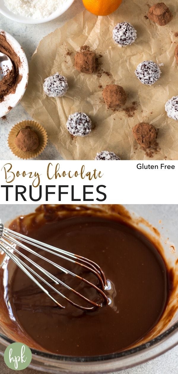 pin for boozy chocolate truffles recipes