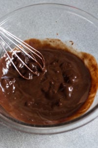 partially melted chocolate in a bowl