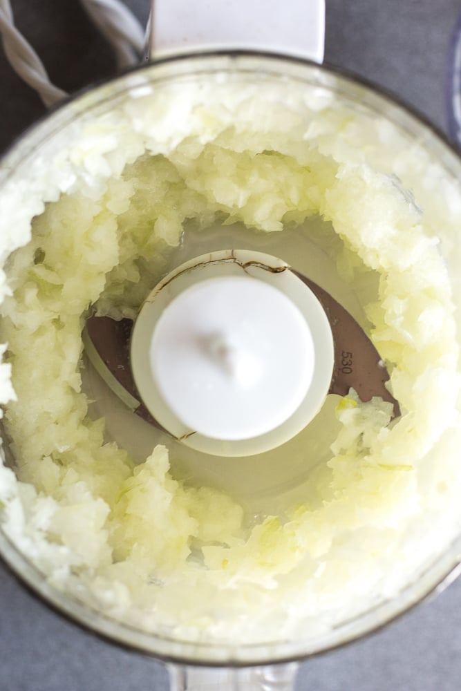 diced onions in small food processor