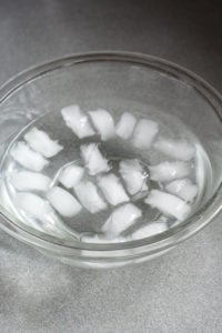 ice bath in a bowl