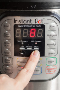 instant pot timer set to 8 minutes