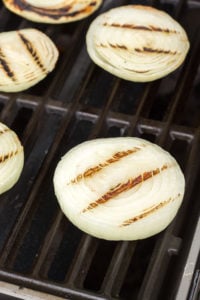 grilled onions on the grill