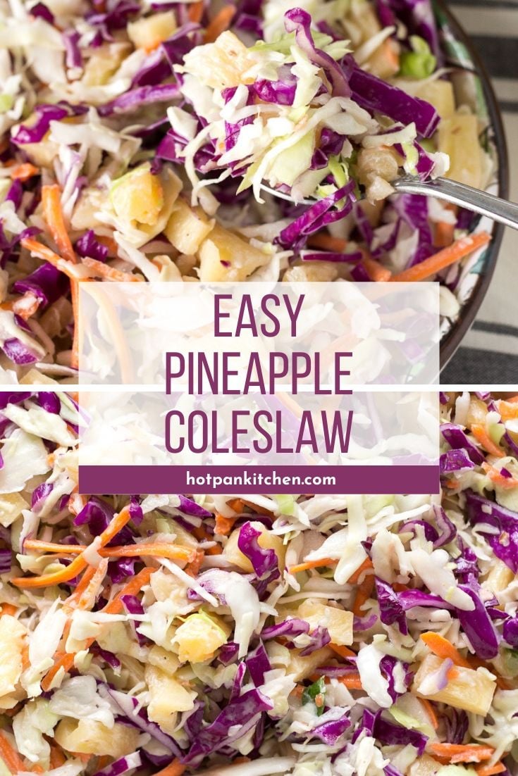 pin for easy pineapple coleslaw