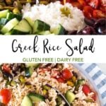 pin for greek rice salad recipe