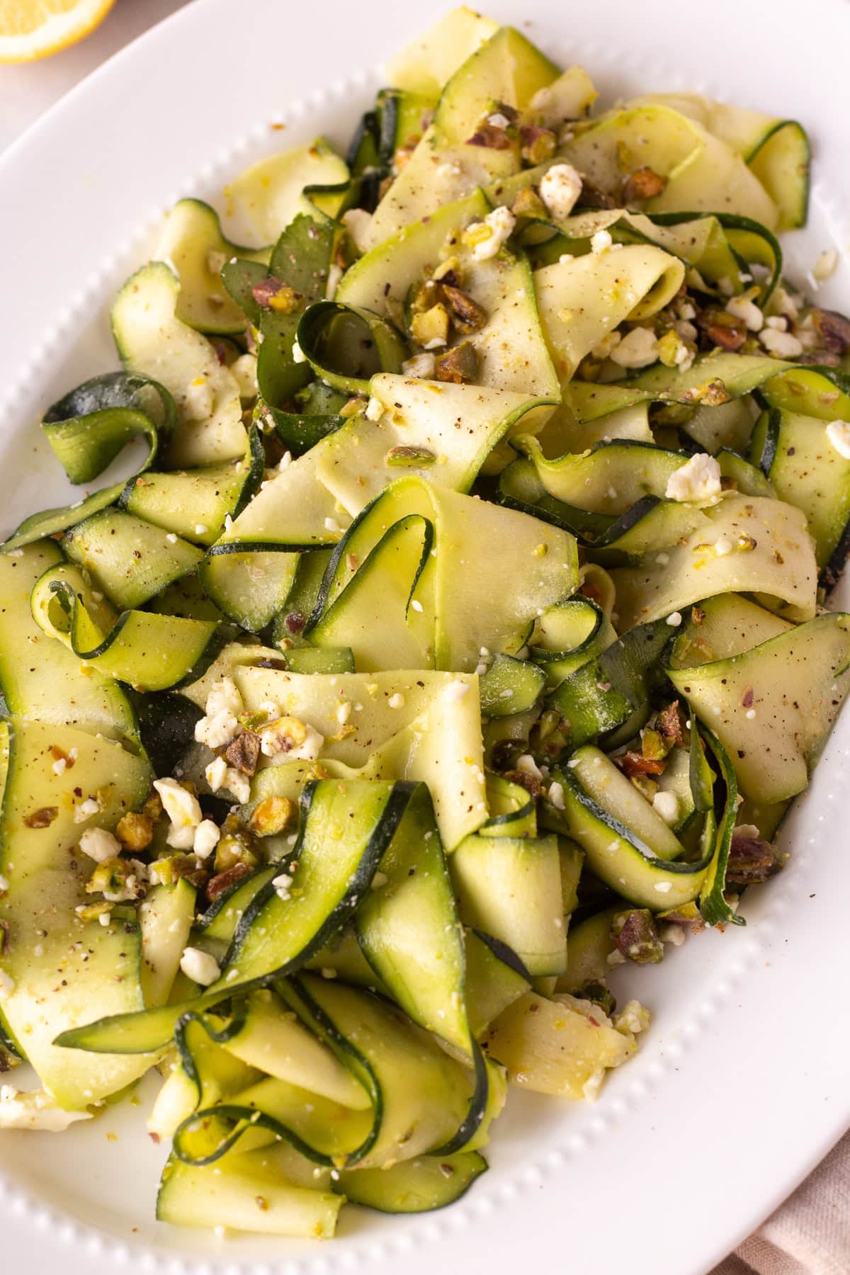 15-Minute Raw Zucchini Ribbon Salad with Feta | Hot Pan Kitchen ...
